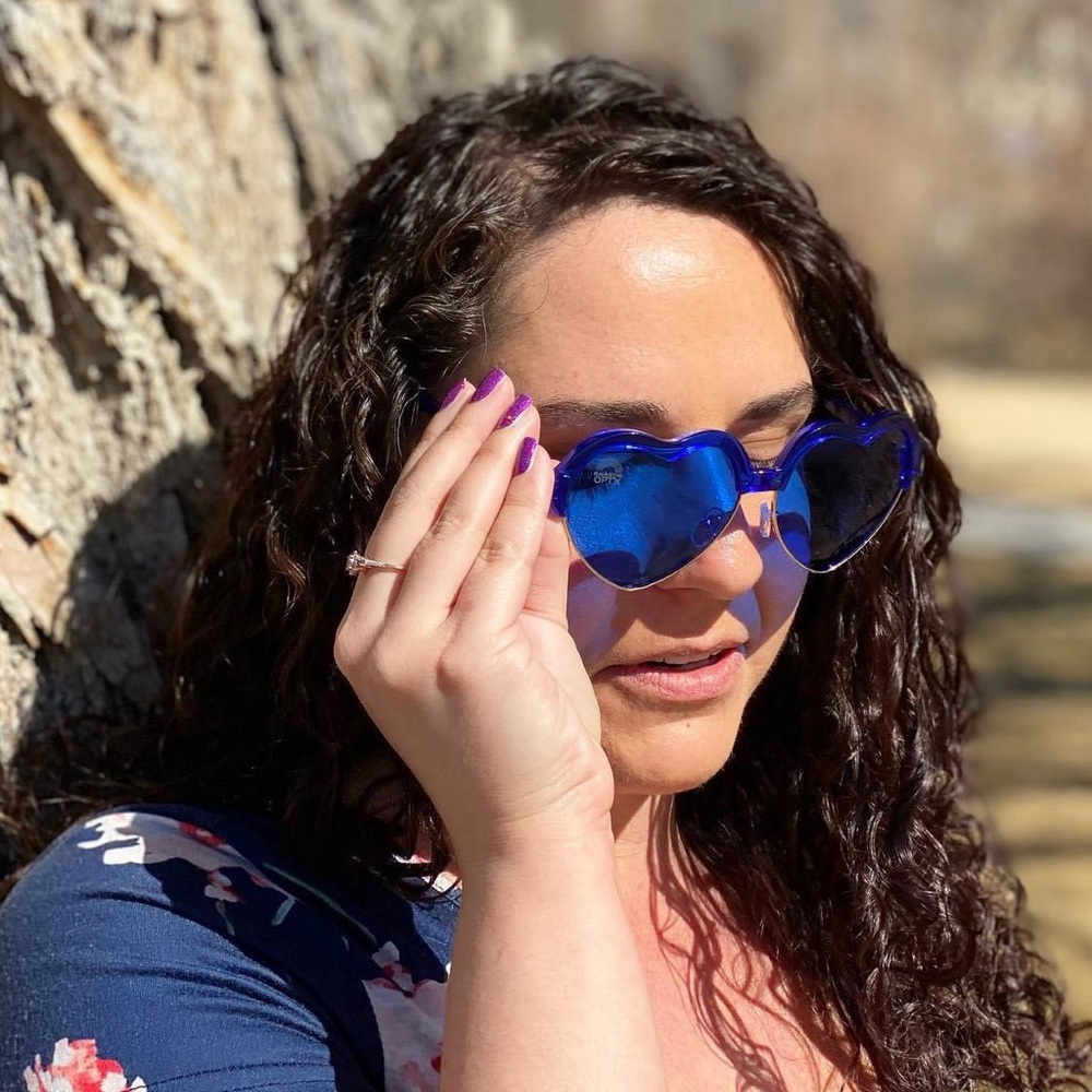 Blue heart-shaped sunglasses by RainbowOPTX